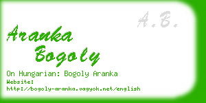 aranka bogoly business card